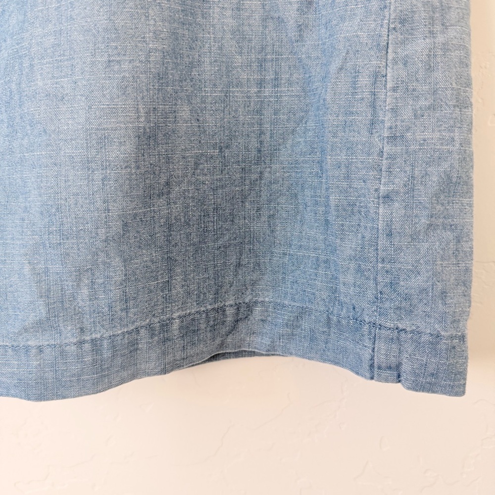 J. Crew Light Blue Denim A-Line Skirt with Ruffle Waist - Picture 4 of 12